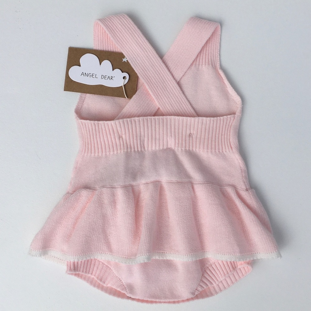 Angel Dear Pink Knit Skirted Romper 3-6M - Picture 4 of 6